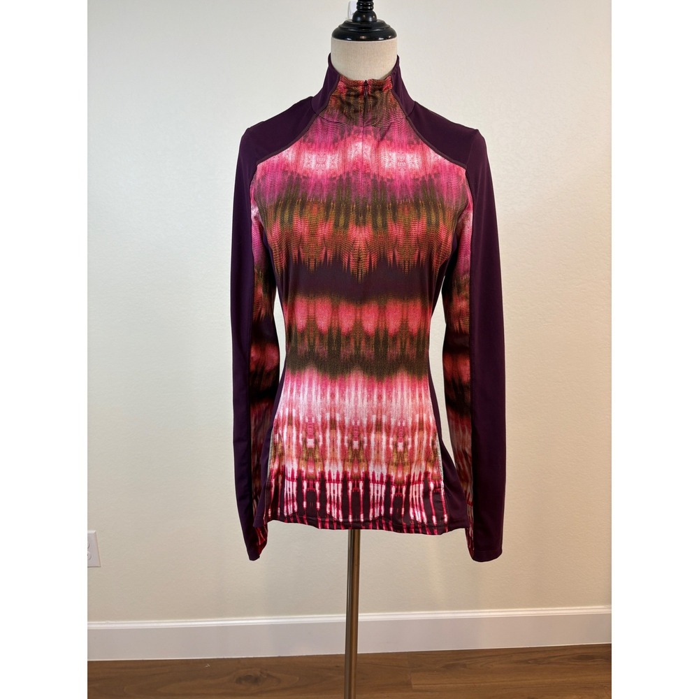 prAna Sierra 1/4 Zip M Purple Pink Active Pullover Athleisure Running Gorpcore